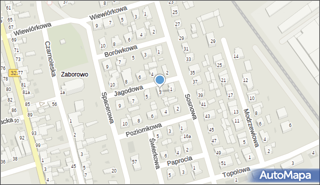 Leszno, Jagodowa, 3, mapa Leszno