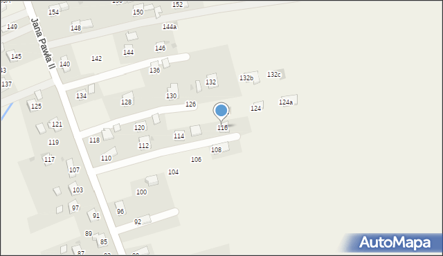 Łężany, Jana Pawła II, 116, mapa Łężany