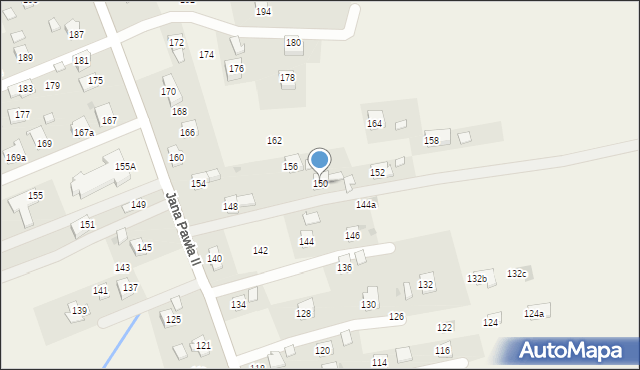 Łężany, Jana Pawła II, 150, mapa Łężany