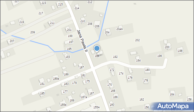 Łężany, Jana Pawła II, 188, mapa Łężany