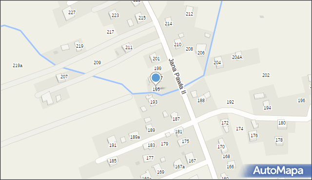 Łężany, Jana Pawła II, 195, mapa Łężany