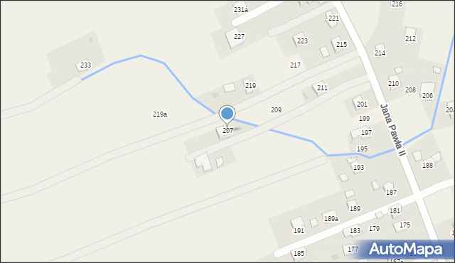 Łężany, Jana Pawła II, 207, mapa Łężany