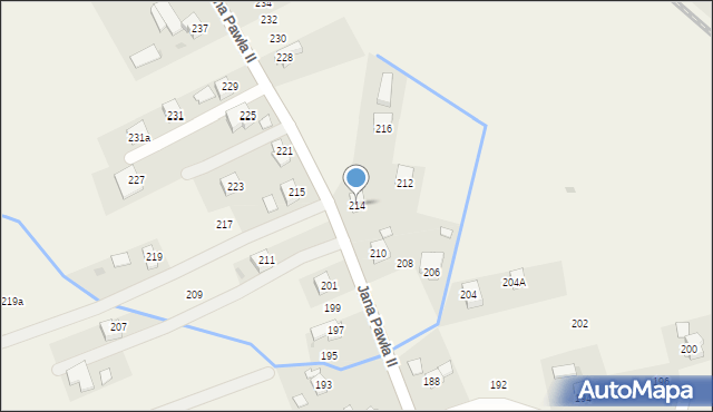 Łężany, Jana Pawła II, 214, mapa Łężany