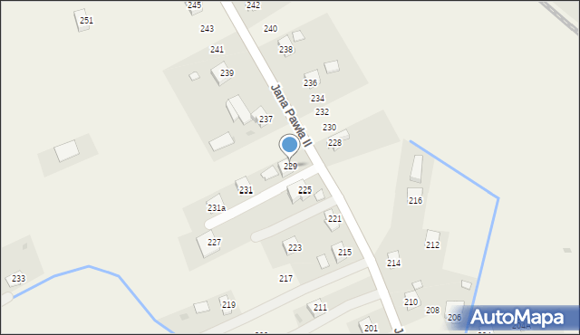 Łężany, Jana Pawła II, 229, mapa Łężany