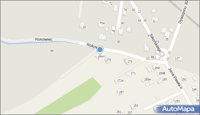 Łężany, Jana Pawła II, 277, mapa Łężany