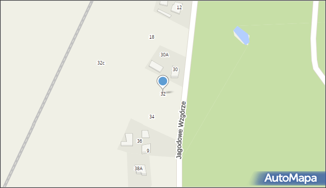 Leźno, Jagodowe Wzgórze, 32, mapa Leźno