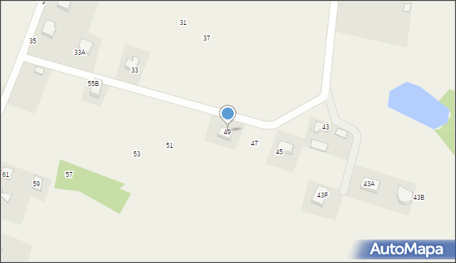 Leźno, Jagodowe Wzgórze, 49, mapa Leźno