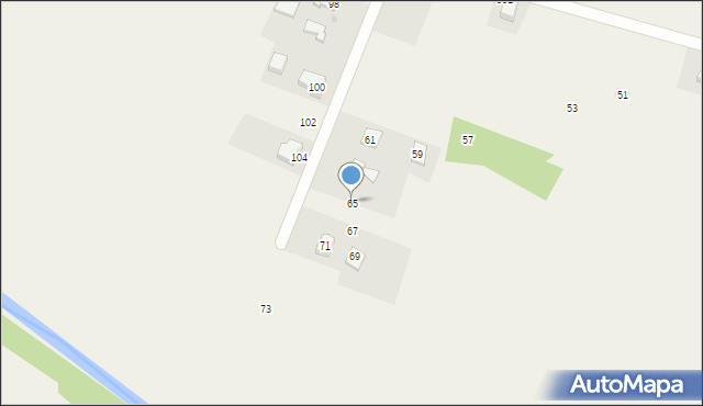 Leźno, Jagodowe Wzgórze, 65, mapa Leźno