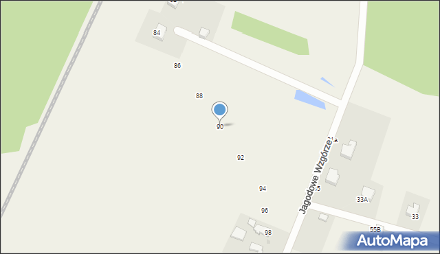Leźno, Jagodowe Wzgórze, 90, mapa Leźno