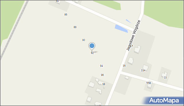 Leźno, Jagodowe Wzgórze, 92, mapa Leźno