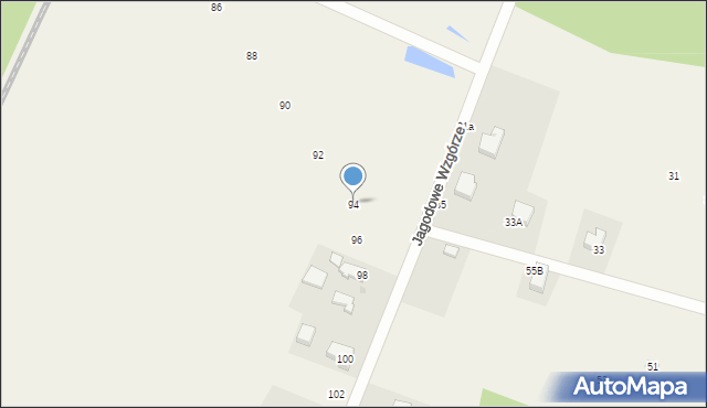 Leźno, Jagodowe Wzgórze, 94, mapa Leźno
