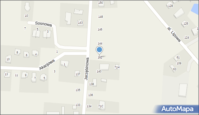Leźno, Jarzębinowa, 142, mapa Leźno
