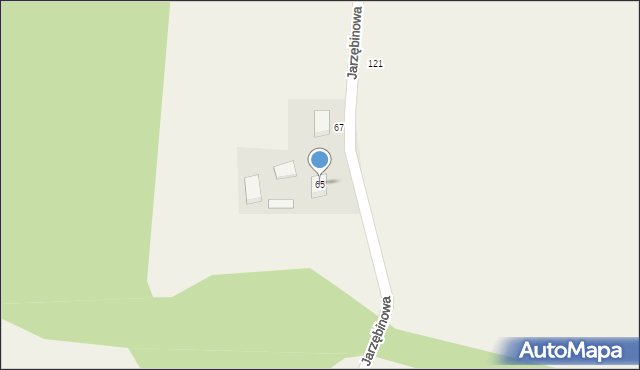 Leźno, Jarzębinowa, 65, mapa Leźno