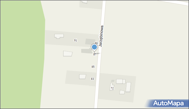 Leźno, Jarzębinowa, 87, mapa Leźno