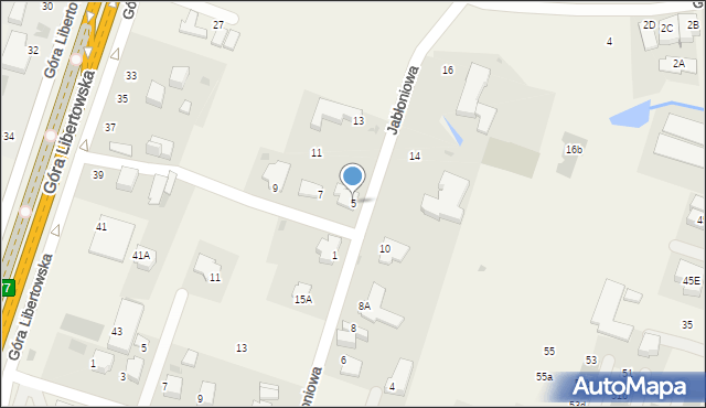 Libertów, Jabłoniowa, 5, mapa Libertów