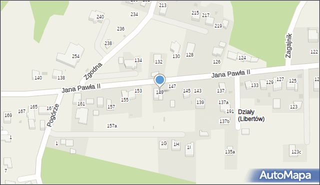 Libertów, Jana Pawła II, 149, mapa Libertów