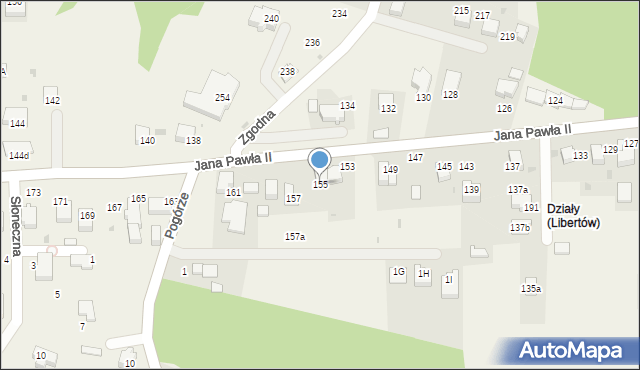 Libertów, Jana Pawła II, 155, mapa Libertów