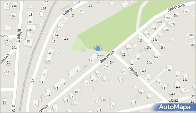 Libiąż, Jaworowa, 13, mapa Libiąż