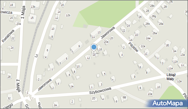 Libiąż, Jaworowa, 14, mapa Libiąż