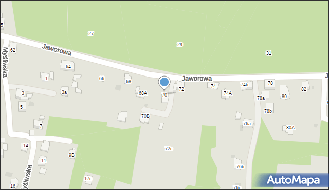 Libiąż, Jaworowa, 70, mapa Libiąż
