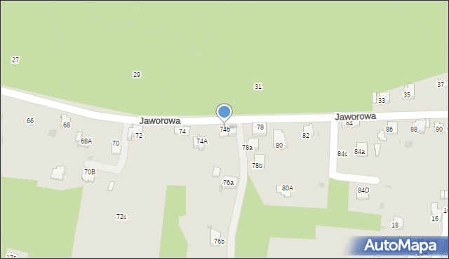 Libiąż, Jaworowa, 74b, mapa Libiąż