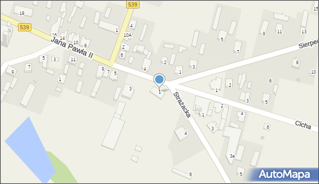 Ligowo, Jana Pawła II, 1, mapa Ligowo