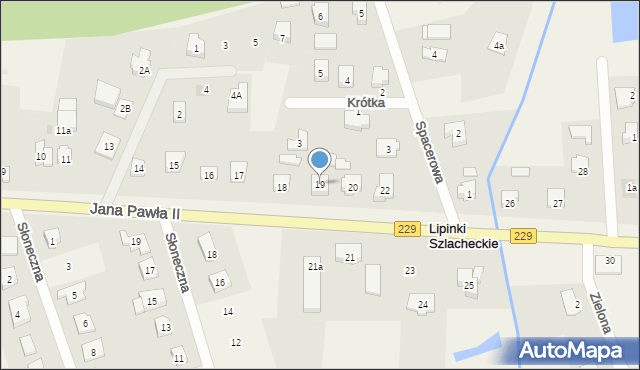 Lipinki Szlacheckie, Jana Pawła II, 19, mapa Lipinki Szlacheckie