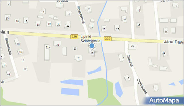 Lipinki Szlacheckie, Jana Pawła II, 25, mapa Lipinki Szlacheckie