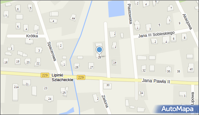 Lipinki Szlacheckie, Jana Pawła II, 28, mapa Lipinki Szlacheckie