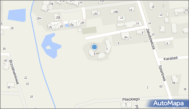 Lipków, Jakubowicza Józefa Paschalisa, 1, mapa Lipków
