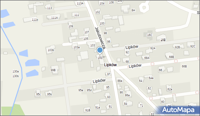 Lipków, Jakubowicza Józefa Paschalisa, 101, mapa Lipków