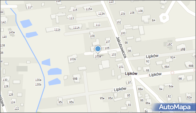 Lipków, Jakubowicza Józefa Paschalisa, 103a, mapa Lipków