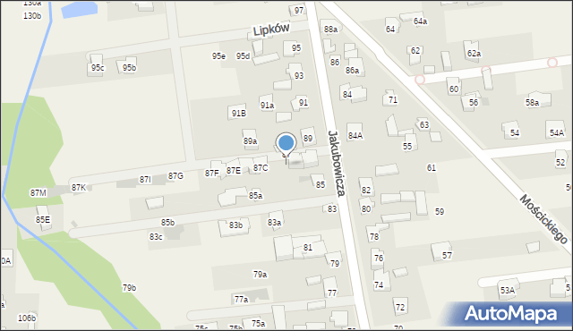 Lipków, Jakubowicza Józefa Paschalisa, 87b, mapa Lipków