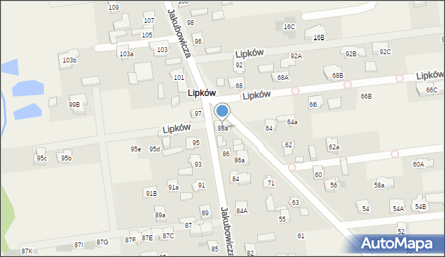 Lipków, Jakubowicza Józefa Paschalisa, 88a, mapa Lipków