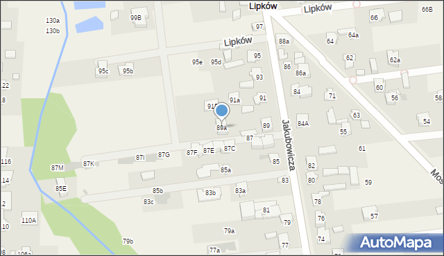 Lipków, Jakubowicza Józefa Paschalisa, 89a, mapa Lipków