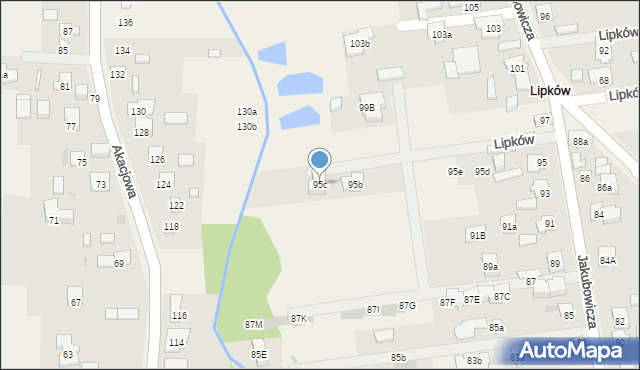 Lipków, Jakubowicza Józefa Paschalisa, 95c, mapa Lipków