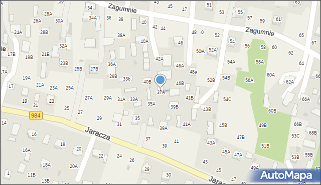 Lisia Góra, Jaracza Stefana, 37A, mapa Lisia Góra