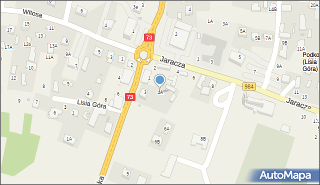 Lisia Góra, Jaracza Stefana, 4A, mapa Lisia Góra