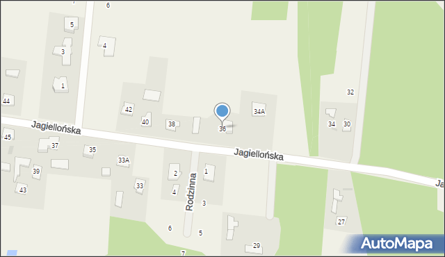 Liszyno, Jagiellońska, 36, mapa Liszyno