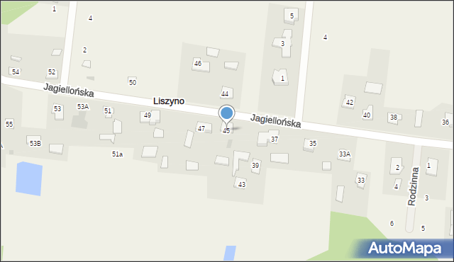 Liszyno, Jagiellońska, 45, mapa Liszyno