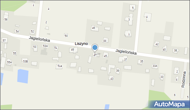 Liszyno, Jagiellońska, 47, mapa Liszyno