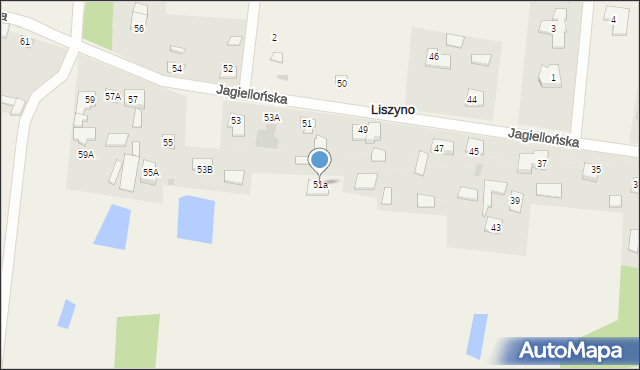 Liszyno, Jagiellońska, 51a, mapa Liszyno