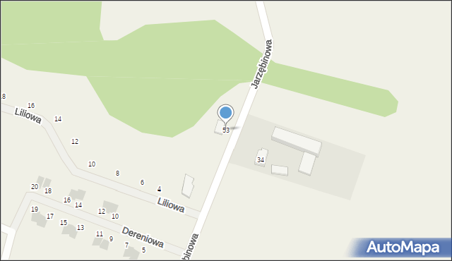 Lniska, Jarzębinowa, 53, mapa Lniska