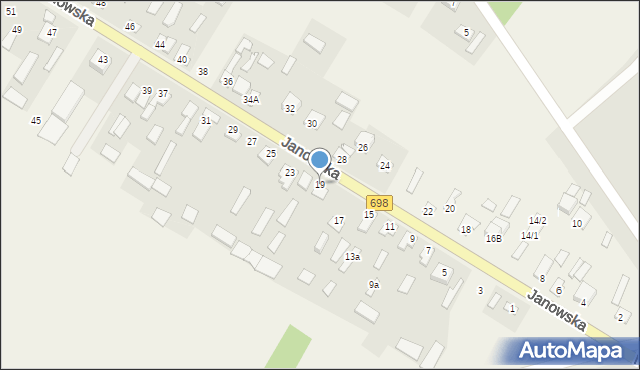 Łobaczew Duży, Janowska, 19, mapa Łobaczew Duży