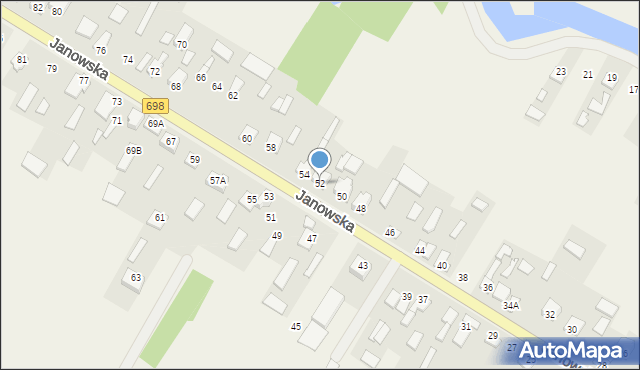 Łobaczew Duży, Janowska, 52, mapa Łobaczew Duży