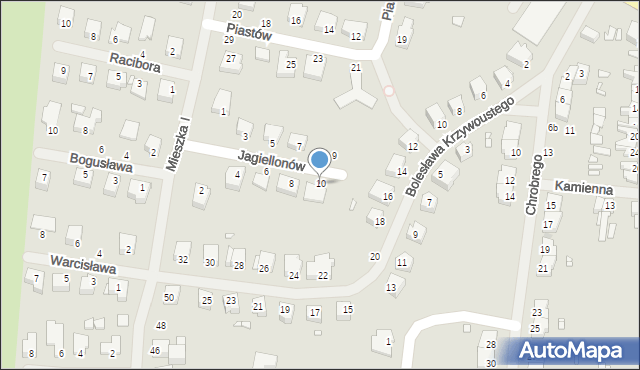 Łobez, Jagiellonów, 10, mapa Łobez