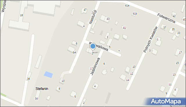 Łochów, Jaśminowa, 17, mapa Łochów