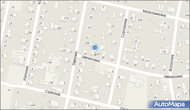 Łochowo, Jałowcowa, 28, mapa Łochowo