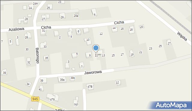 Łodygowice, Jaworowa, 11, mapa Łodygowice