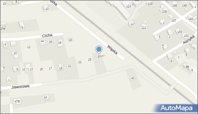 Łodygowice, Jaworowa, 27, mapa Łodygowice